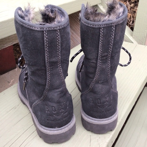 Roxy Tamarac  Furry Black Combat Women’s Boots Size 6.5 - Picture 4 of 10